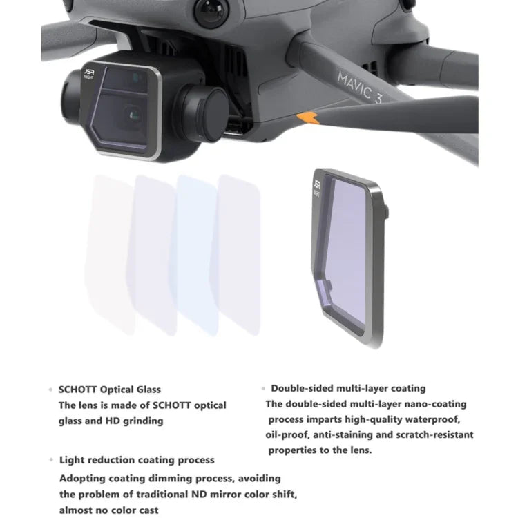 Filtro de lente ND1000 JSR para drone DJI Mavic 3, ND1000
