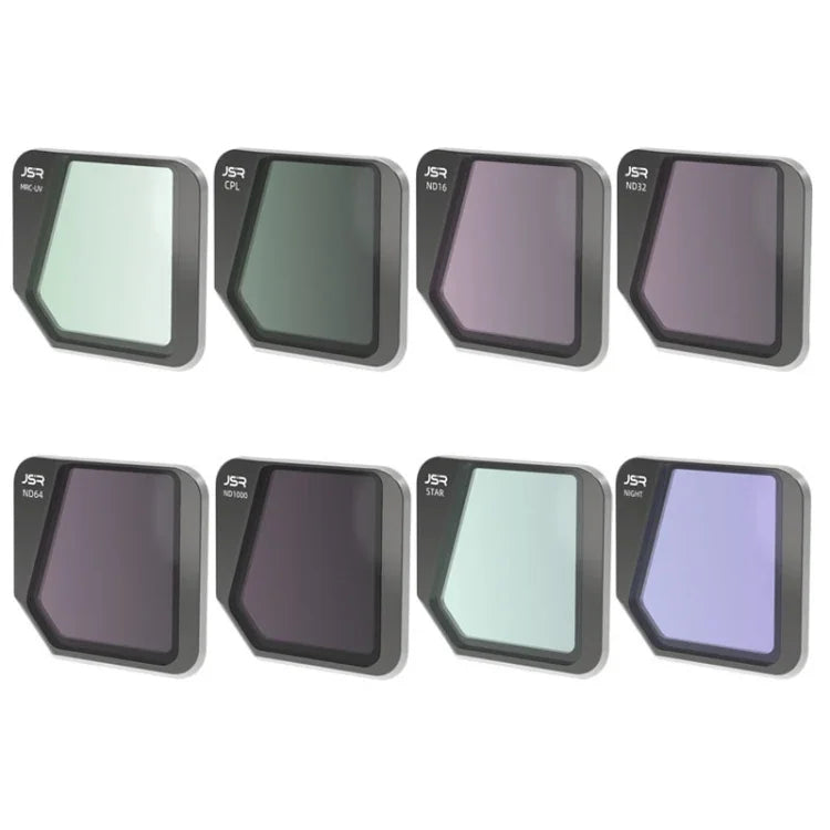 Filtro de Lente JSR Drone 8 em 1 MCUV+CPL+ND16+32+64+1000+STAR+NIGHT para DJI Mavic 3, MCUV+CPL+ND16+32+64+1000+STAR+NIGHT