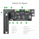 Placa de Expansão Waveshare RS485 CAN para Jetson Nano, Isolamento Digital, Circuito de Proteção Incorporado