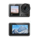 Película Protetora Diamante Anti-Explosão 3 em 1 para Lente Frontal e Ecrã Traseiro do DJI Osmo Action 3, Para DJI Osmo Action 3