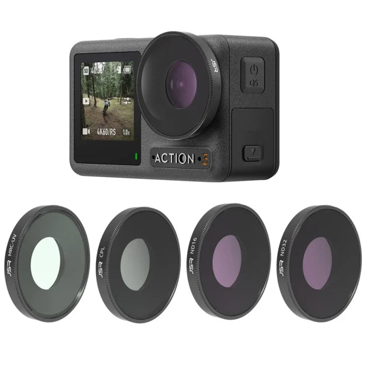 Filtro de Lente JSR 4 em 1 UV CPL ND16 ND32 para DJI Osmo Action 3, 4 em 1