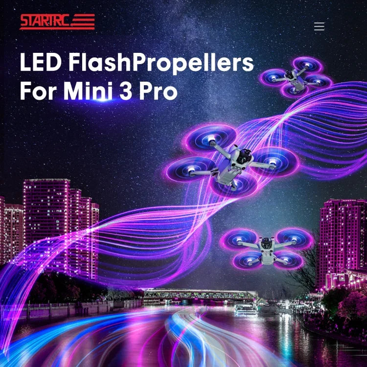Par de Hélices com Luz LED Colorida e Baixo Ruído STARTRC para DJI Mini 4 Pro / Mavic Mini 3 Pro, Para DJI Mavic Mini 3 Pro