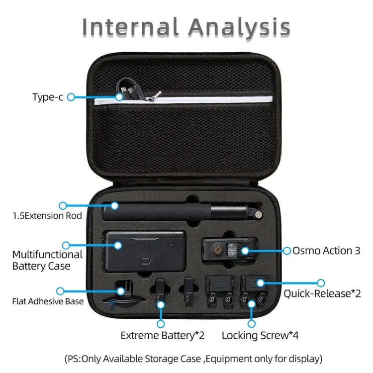 Bolsa de Transporte para DJI Osmo Action 3, Tamanho: 21.5 x 29.5 x 10cm, Para DJI Osmo Action 3  21.5 x 29.5 x 10cm