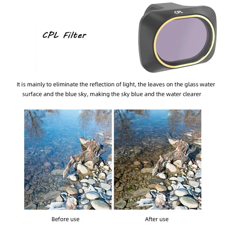 Filtro de Lente 4 em 1 UV + CPL + ND4 + ND8 para Drone JSR DJI MAVIC mini, UV + CPL + ND4 + ND8
