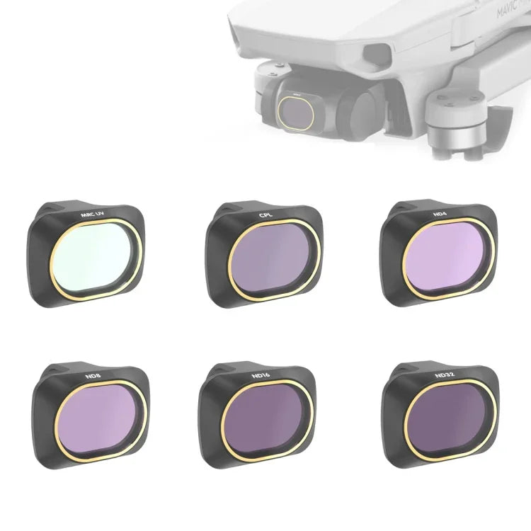 Filtro de Lente 6 em 1 UV + CPL + ND4 + ND8 + ND16 + ND32 para Drone JSR DJI MAVIC mini, UV + CPL + ND4 + ND8 + ND16 + ND32