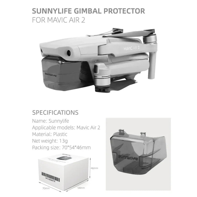 Sunnylife Tampa Protetora para Lente da Câmara DJI Mavic Air 2, Para DJI Mavic Air 2