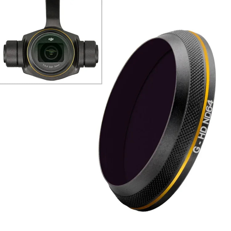 Filtro ND64 com Borda Dourada PGYTECH X4S-HD para DJI Inspire 2 / Câmera Gimbal X4S, ND64