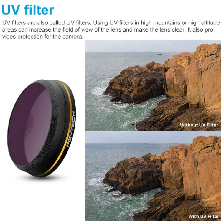 Filtro UV com Borda Dourada PGYTECH X4S-MRC para DJI Inspire 2 / Câmera Gimbal X4S, UV