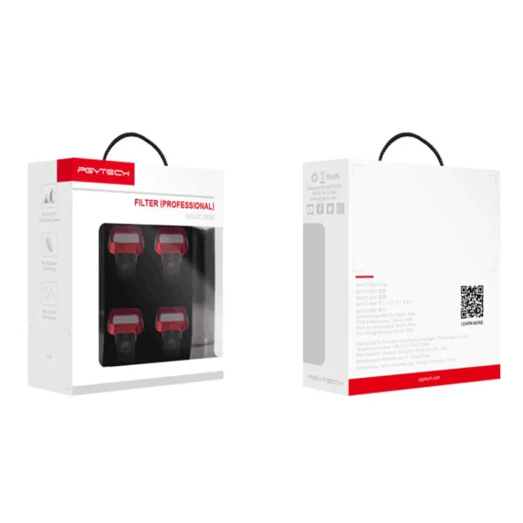 Conjunto de 4 Filtros ND8 / 16 / 32 / 64 para Lente com Dimerização PGYTECH P-12A-019 para DJI Mavic Mini, Filtros ND8 / 16 / 32 / 64