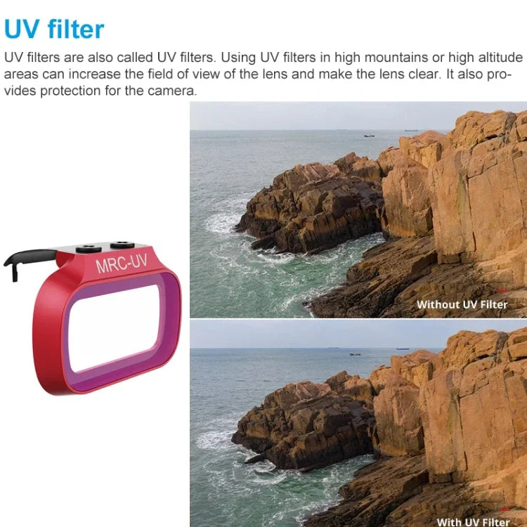 Conjunto de 4 Filtros ND8 / 16 / 32 / 64 para Lente com Dimerização PGYTECH P-12A-019 para DJI Mavic Mini, Filtros ND8 / 16 / 32 / 64