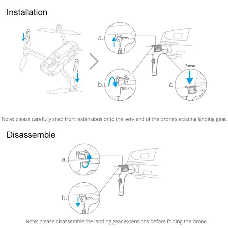 PGYTECH P-16A-036 Extensões Portáteis Elevadas para Trem de Pouso para DJI Mavic Air 2, Extensões