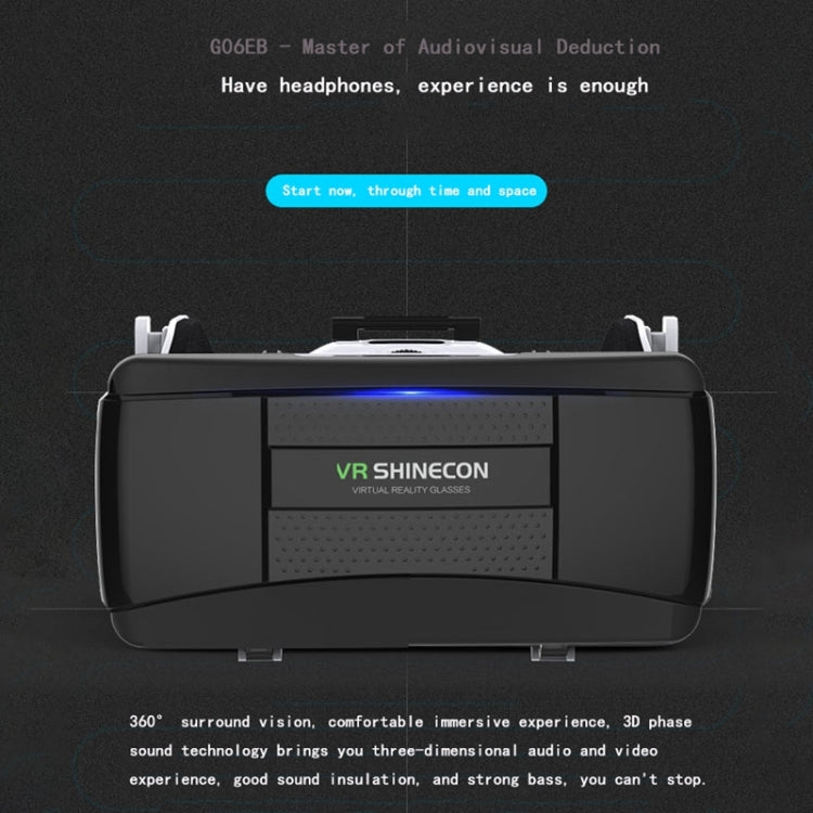 Óculos de Vídeo 3D de Realidade Virtual VR SHINECON G06EB, Adequados para Smartphones de 4.7 a 6.1 polegadas com Auscultadores HiFi, G06EB