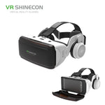 Óculos de Vídeo 3D de Realidade Virtual VR SHINECON G06E Adequados para Smartphone de 4,7 polegadas a 6,1 polegadas com Auscultadores, G06E