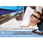 VISION-800 Android 4.4 1GB+2GB Óculos Super Inteligentes Retina 3D VR com Câmara de 5.0MP, Suporte WiFi, Bluetooth, Cartão TF, Gravação de Vídeo