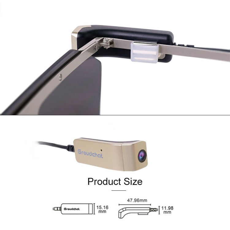 Câmara Inteligente Groudchat JP1DV1 1080P HD USB para Telemóvel com Microfone Incorporado com Absorção de Som e Redução de Ruído para Óculos, Pernas