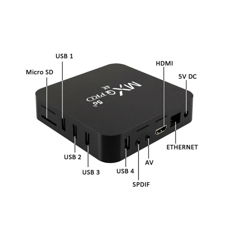 MXQ Pro 5G Media Player Full HD 1280 x 720 1GB+8GB RK30Board Quad Core Android 7.1 Caixa TV com Comando à Distância