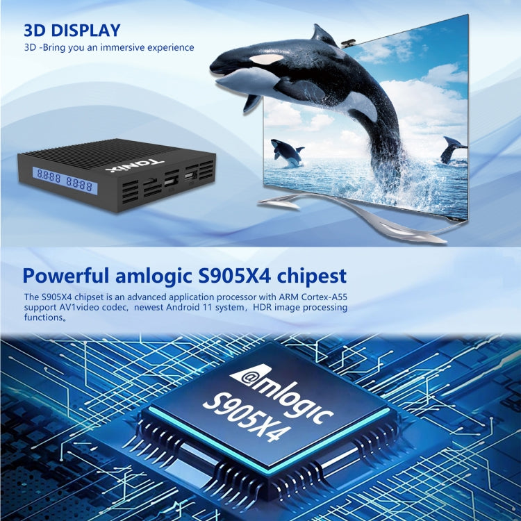 Tanix X4 Android 11 Smart TV Box, Amlogic S905X4 Quad Core, 4GB+64GB, WiFi Duplo, BT, 4GB+64GB