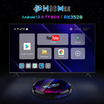 H96 Max 8K Ultra HD Smart TV Box Android 13.0 Media Player com Comando à Distância, RK3528 Quad-Core, 4GB+64GB, 4GB+64GB
