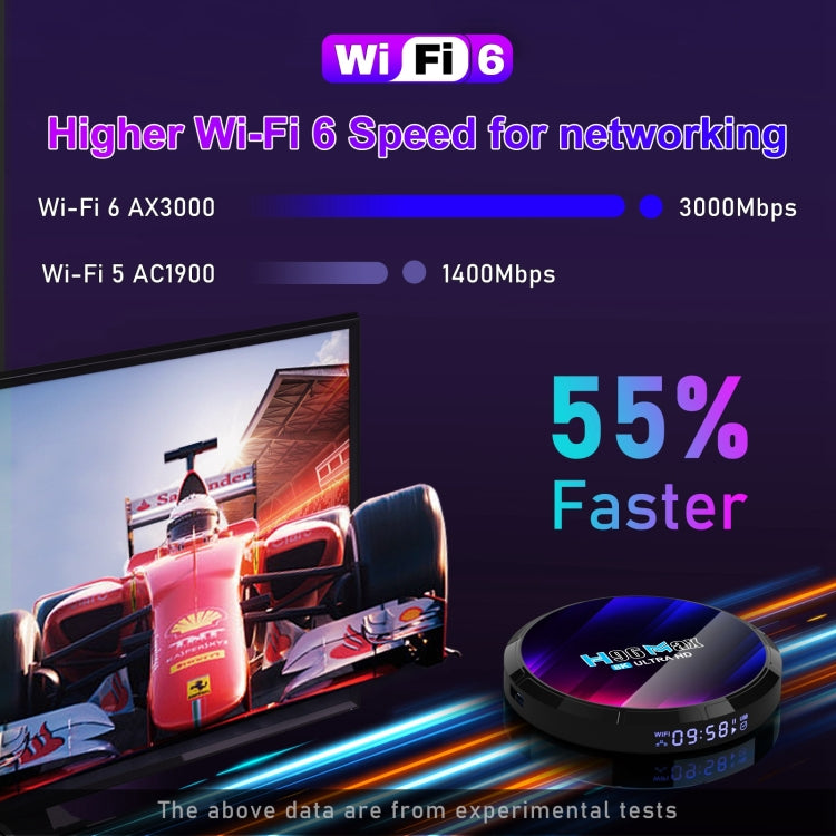 H96 Max 8K Ultra HD Smart TV Box Android 13.0 Media Player com Comando à Distância, RK3528 Quad-Core, 4GB+64GB, 4GB+64GB