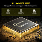 HK1 RBOX-H8S 4K Ultra HD Android 12.0 Smart TV Box com Comando à Distância, Allwinner H618 Quad-Core, 4GB+64GB, 4GB+64GB