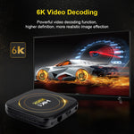 HK1 RBOX-H8S 4K Ultra HD Android 12.0 Smart TV Box com Comando à Distância, Allwinner H618 Quad-Core, 4GB+64GB, 4GB+64GB