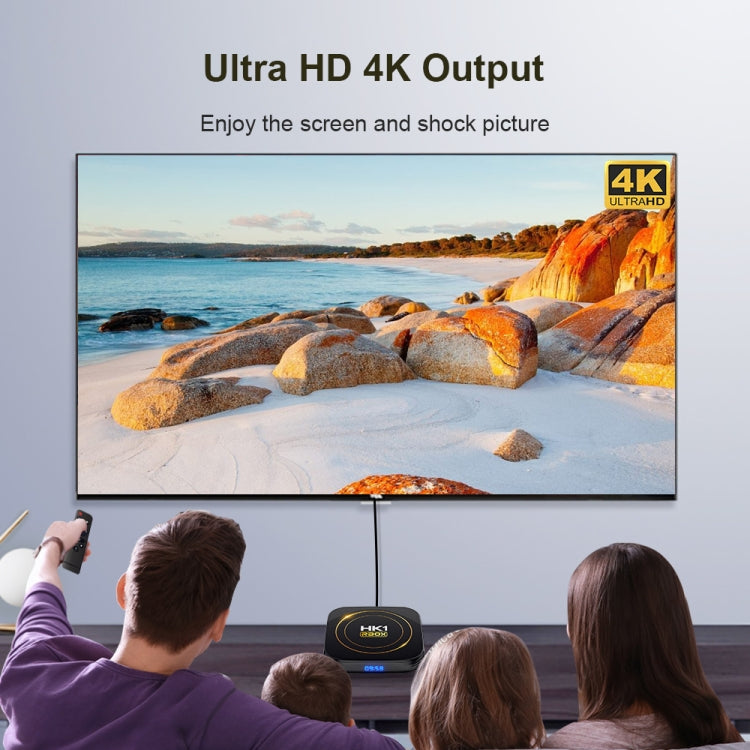 HK1 RBOX-H8S 4K Ultra HD Android 12.0 Smart TV Box com Comando à Distância, Allwinner H618 Quad-Core, 4GB+64GB, 4GB+64GB