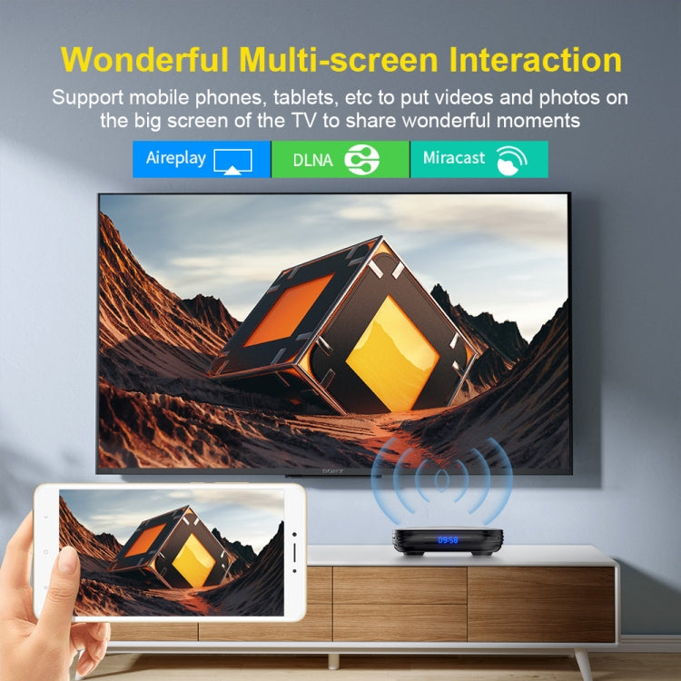 HK1 RBOX-H8S 4K Ultra HD Android 12.0 Smart TV Box com Comando à Distância, Allwinner H618 Quad-Core, 4GB+64GB, 4GB+64GB
