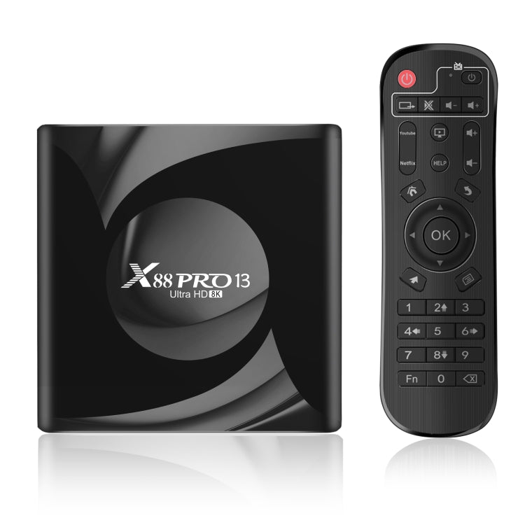 X88 Pro 13 Android 13.0 Caixa Smart TV com Comando à Distância, RK3528 Quad-Core, 4G+32GB, 4G+32GB