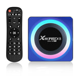 X88 Pro 13 Acrílico 8K Ultra HD Android 13.0 Caixa Smart TV com Comando à Distância, RK3528 Quad-Core, 4G+64GB, 4G+64GB