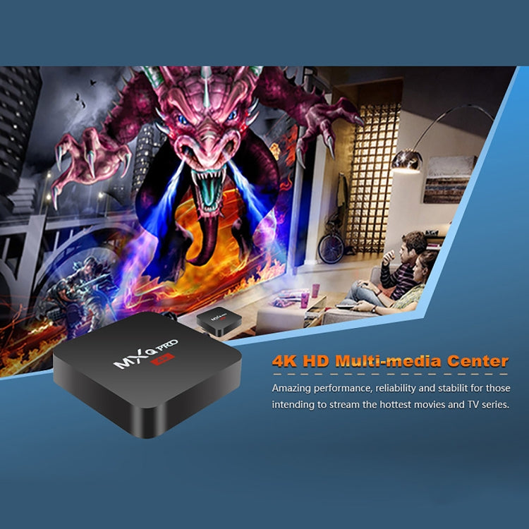 MXQ PROi 1080P 4K HD Smart TV BOX com Comando à Distância, Android 7.1 S905W Quad Core Cortex-A53 até 2GHz, RAM: 2GB, ROM: 16GB, Suporta WiFi, Ficha UK, 2GB+16GB, Ficha UK