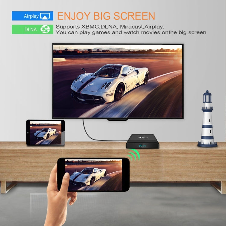 X96 Air 8K Smart TV BOX Android 9.0 Media Player com Comando à Distância, Quad-core Amlogic S905X3, RAM: 4GB, ROM: 32GB, WiFi Dual Band, Bluetooth, Ficha AU, 4GB+32GB