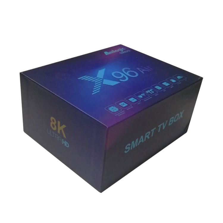 X96 Air 8K Smart TV BOX Android 9.0 Media Player com Comando à Distância, Quad-core Amlogic S905X3, RAM: 4GB, ROM: 32GB, WiFi Dual Band, Bluetooth, Ficha AU, 4GB+32GB