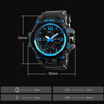 Relógio de Pulso Masculino SKMEI 1155B Multifuncional para Desporto ao Ar Livre, Noctilucente, Impermeável, com Mostrador Grande