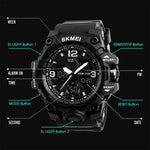 Relógio de Pulso Masculino SKMEI 1155B Multifuncional para Desporto ao Ar Livre, Noctilucente, Impermeável, com Mostrador Grande