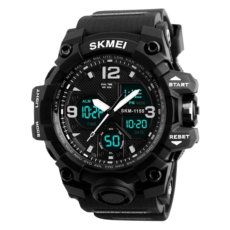 Relógio de Pulso Masculino SKMEI 1155B Multifuncional para Desporto ao Ar Livre, Noctilucente, Impermeável, com Mostrador Grande