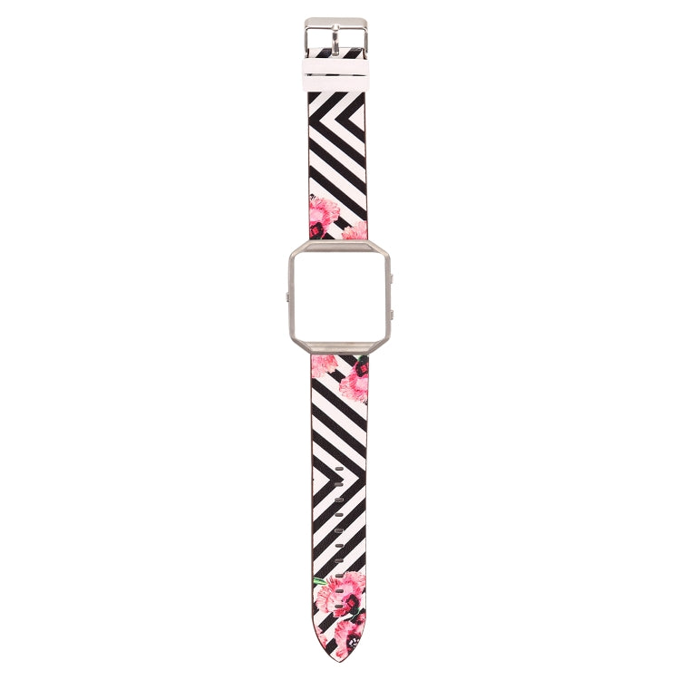 For Fitbit Blaze Leather Replacement Strap Watchband, A, B, C, D, E, F, G, Flamingo, Green Leaf, Peony, Red Flower, Sunflower
