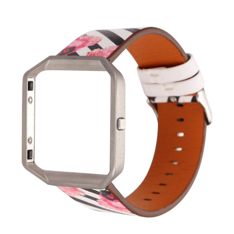 For Fitbit Blaze Leather Replacement Strap Watchband, A, B, C, D, E, F, G, Flamingo, Green Leaf, Peony, Red Flower, Sunflower