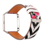 For Fitbit Blaze Leather Replacement Strap Watchband, A, B, C, D, E, F, G, Flamingo, Green Leaf, Peony, Red Flower, Sunflower