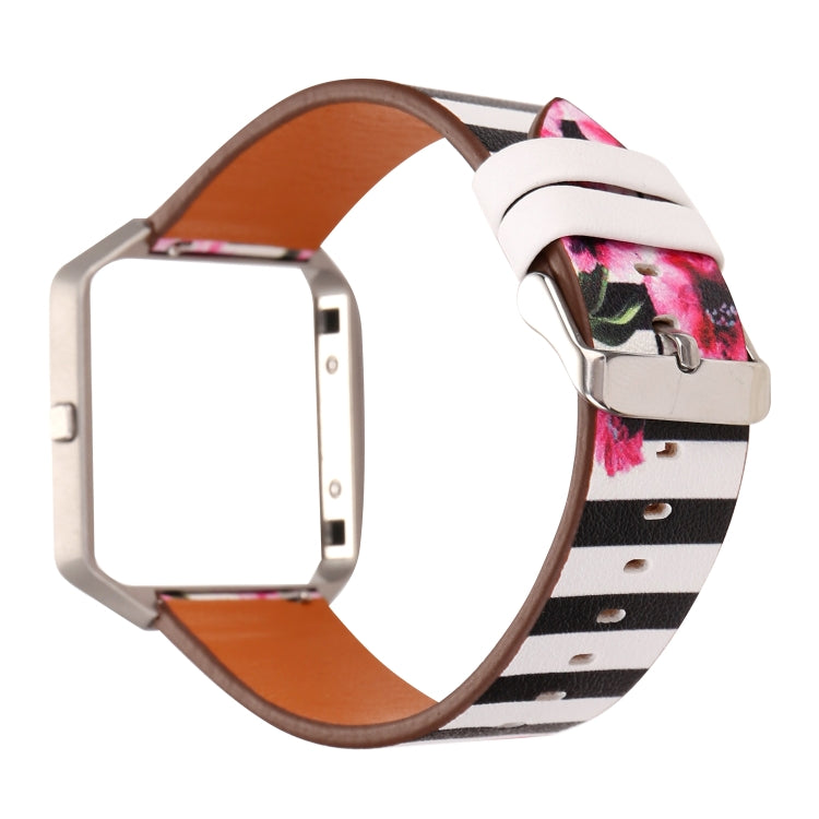 For Fitbit Blaze Leather Replacement Strap Watchband, A, B, C, D, E, F, G, Flamingo, Green Leaf, Peony, Red Flower, Sunflower