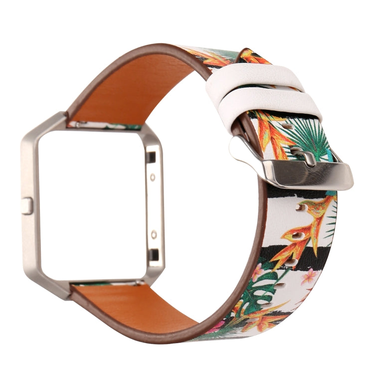 For Fitbit Blaze Leather Replacement Strap Watchband, A, B, C, D, E, F, G, Flamingo, Green Leaf, Peony, Red Flower, Sunflower
