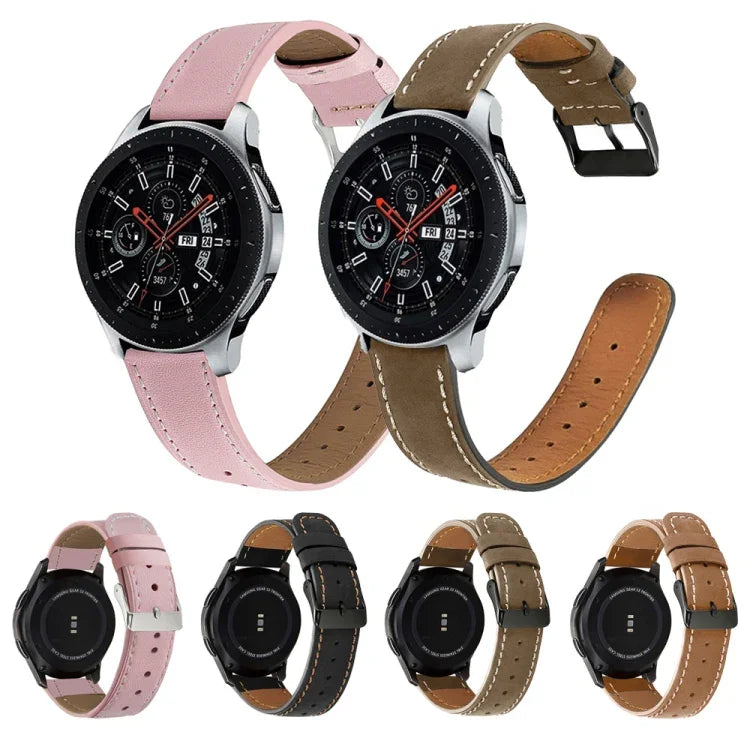Correia de Substituição em Pele Genuína com Ponta Redonda para Samsung Galaxy Watch Active / Active 2 40mm / Active 2 44mm, Para Samsung Galaxy Watch Active