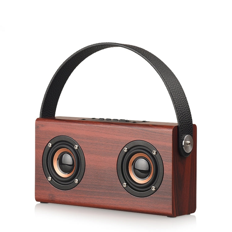 Coluna Bluetooth 4.2 Portátil de Madeira D10, D10 (Textura Madeira Vermelha)