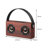 Coluna Bluetooth 4.2 Portátil de Madeira D10, D10 (Textura Madeira Vermelha)