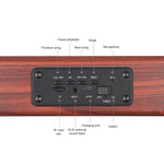 Coluna Bluetooth 4.2 Portátil de Madeira D10, D10 (Textura Madeira Vermelha)