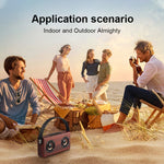 Coluna Bluetooth 4.2 Portátil de Madeira D10, D10 (Textura Madeira Vermelha)