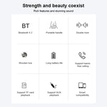 Coluna Bluetooth 4.2 Portátil de Madeira D10, D10 (Textura Madeira Vermelha)