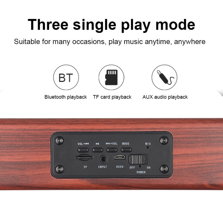 Coluna Bluetooth 4.2 Portátil de Madeira D10, D10 (Textura Madeira Vermelha)
