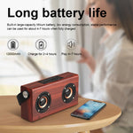 Coluna Bluetooth 4.2 Portátil de Madeira D10, D10 (Textura Madeira Vermelha)