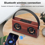 Coluna Bluetooth 4.2 Portátil de Madeira D10, D10 (Textura Madeira Vermelha)