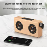Coluna Bluetooth 4.2 Portátil de Madeira D10, D10 (Textura Madeira Vermelha)